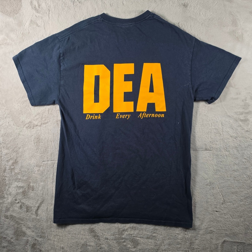 Gildan‎ Dicks Last Resort T-Shirt Mens Medium Navy Drink Every Afternoon Funny